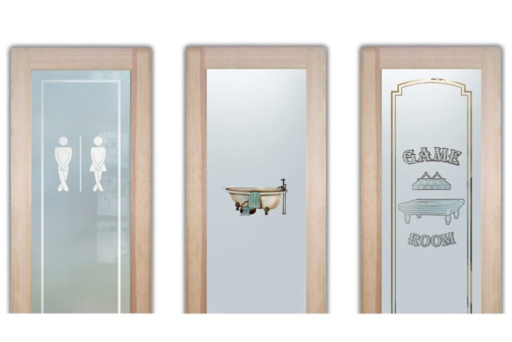 Etched and carved frosted glass designs for modern homes