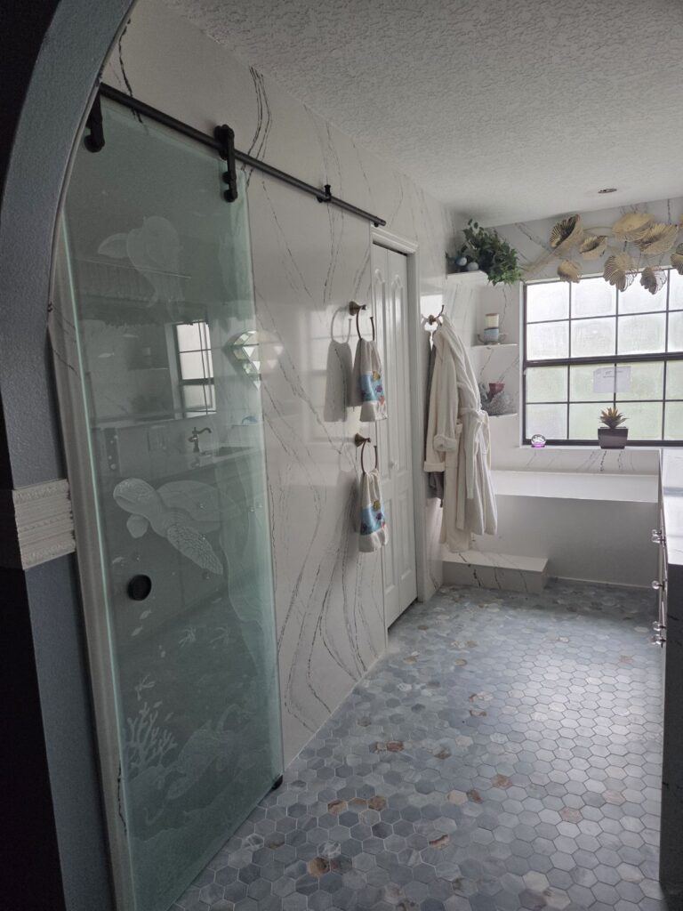Interior sliding glass door