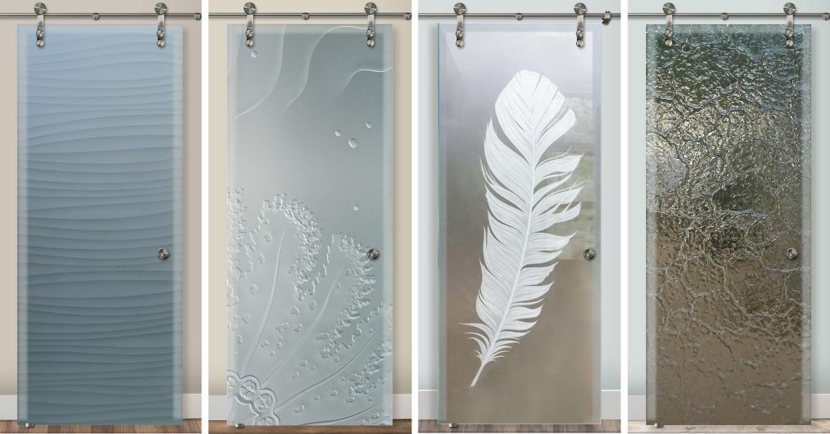 Glass barn doors for interiors