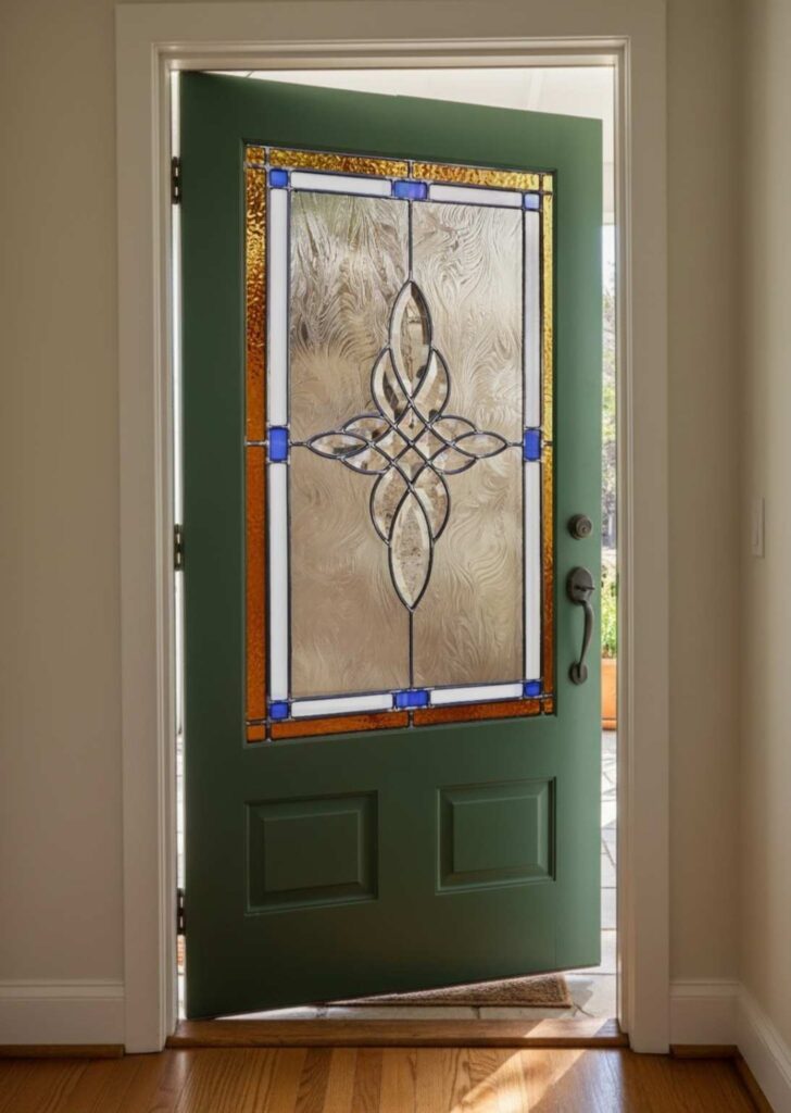 Stained glass interior door