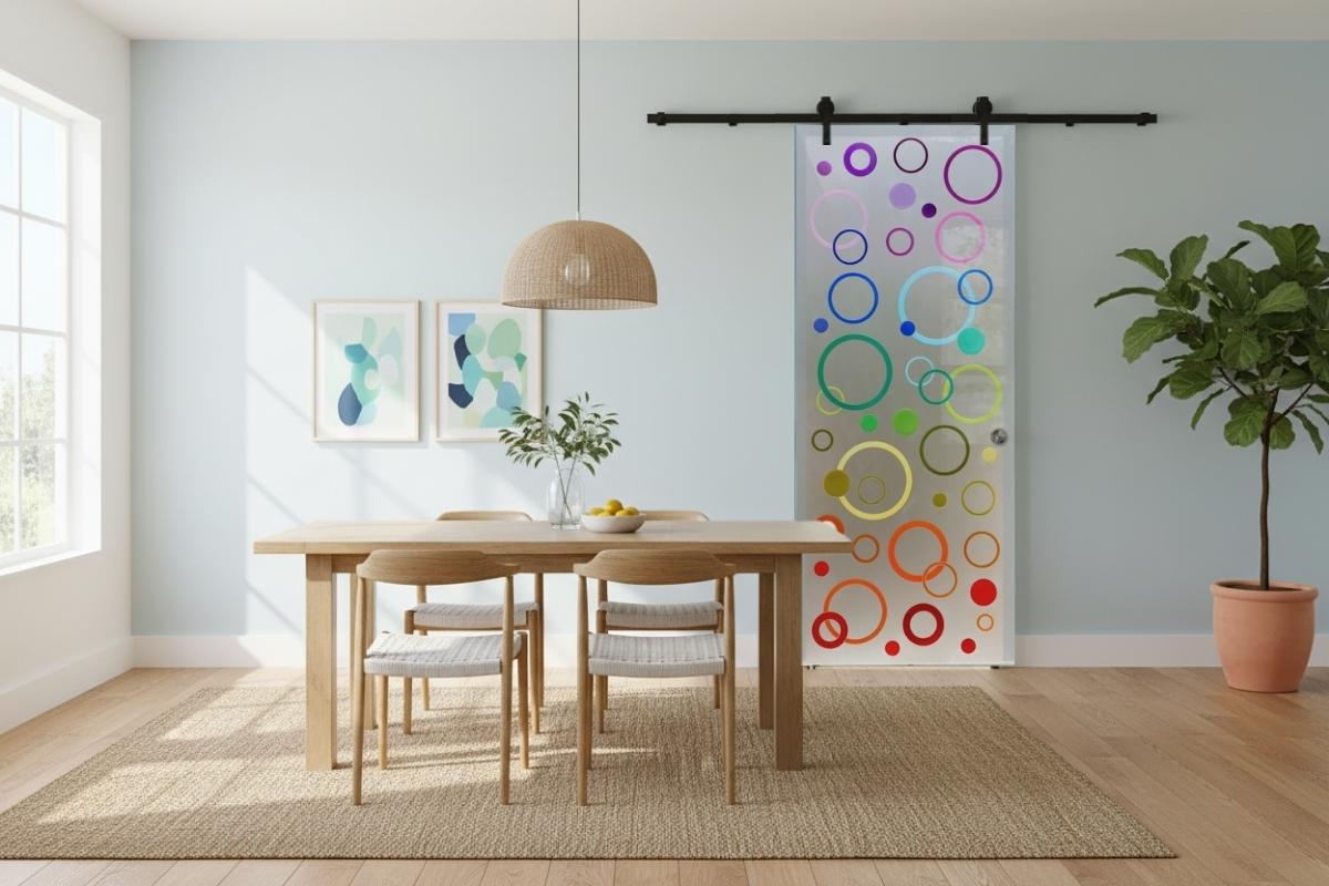 custom glass barn doors, interior glass barn doors, frameless glass barn doors, decorative glass barn doors