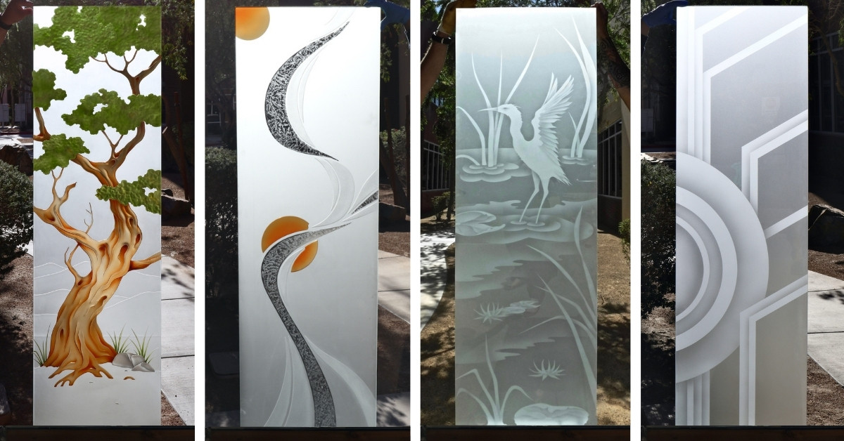 Sandblasted frosted glass designs