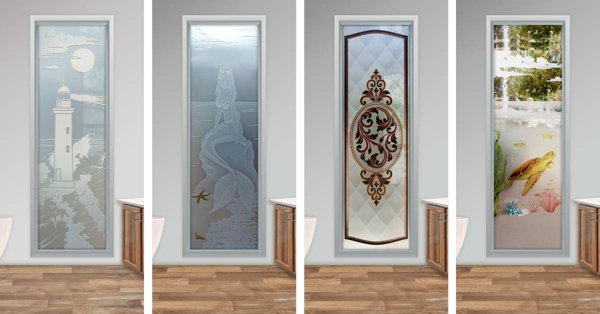 Etched glass windows