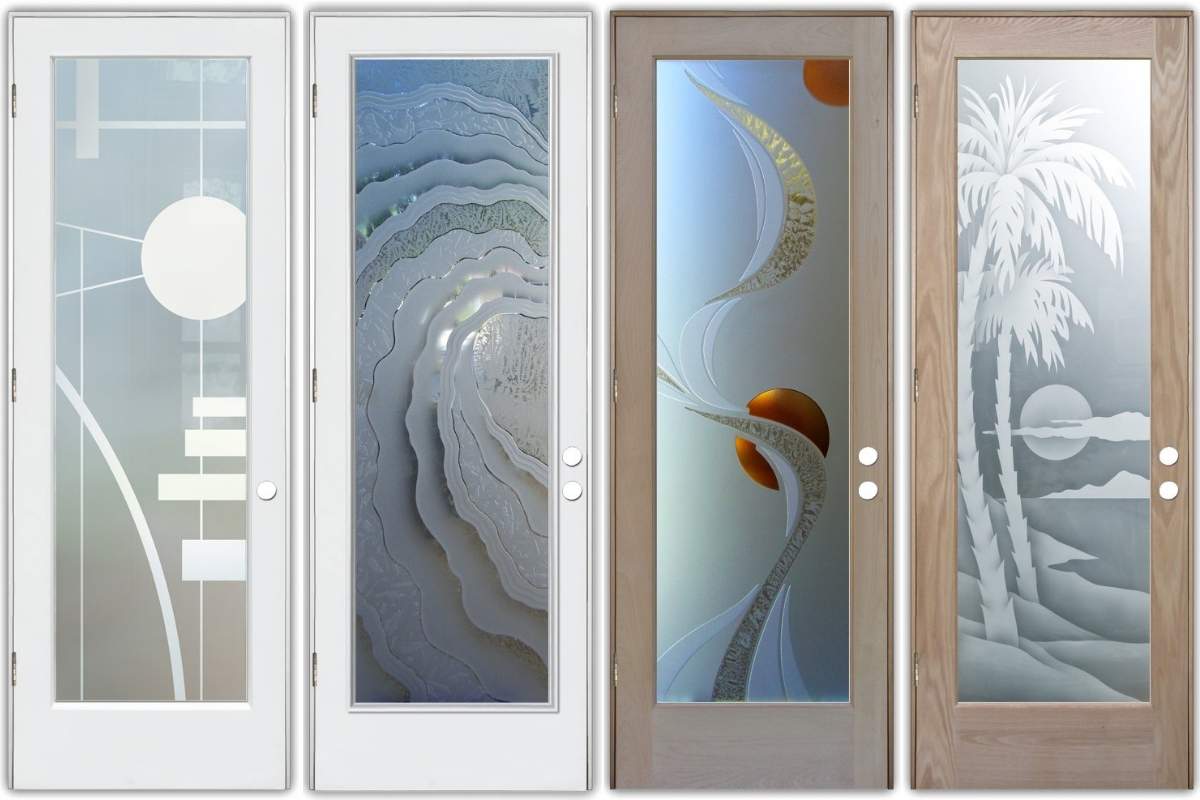 Contemporary bathroom entry door ideas
