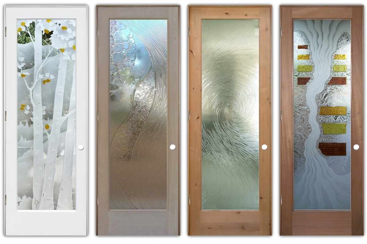 Glass doors with decorative flair, architectural glass doors for interiors