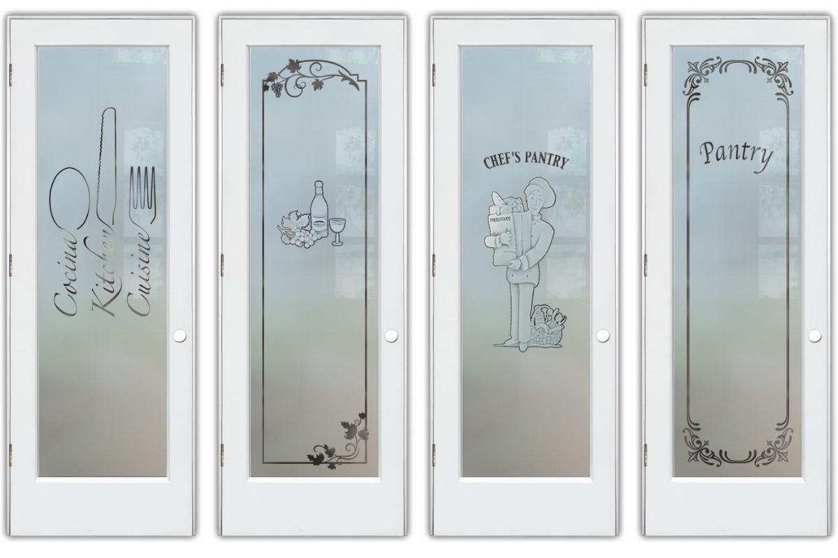 classic frosted glass pantry doors by Sans Soucie Art Glass