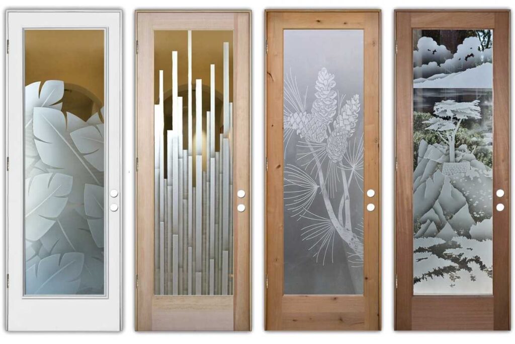 Handcrafted Front Doors with Glass by Sans Soucie Art Glass