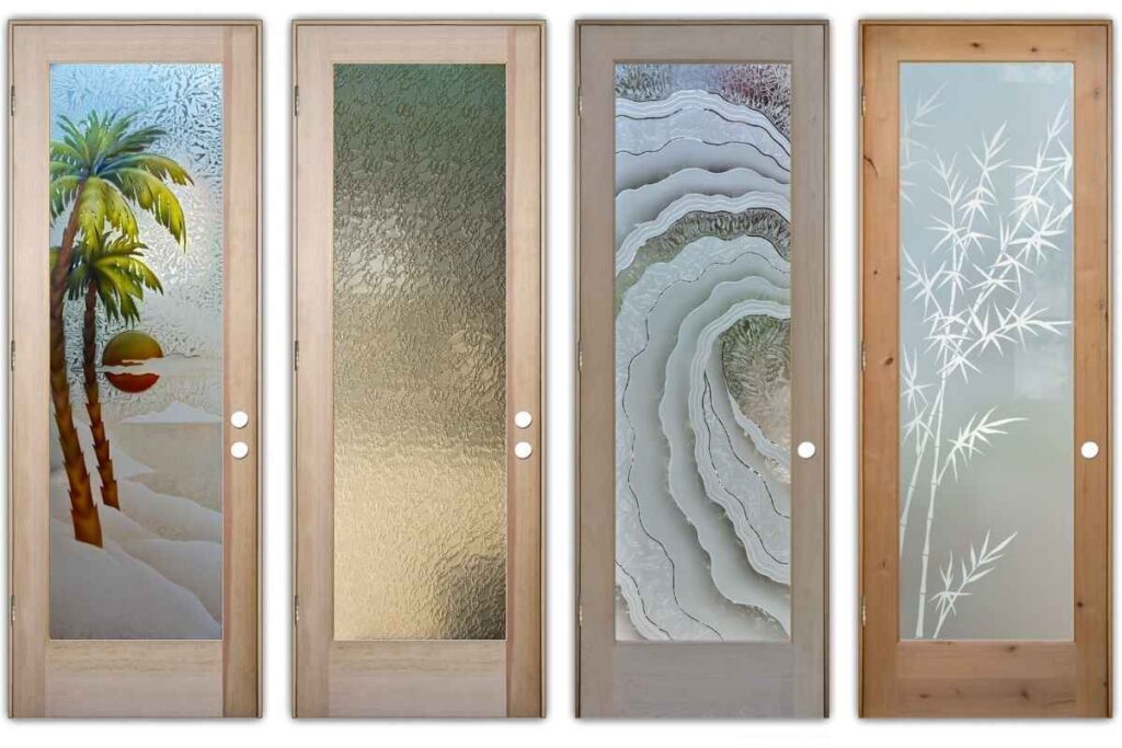 decorative pre-hung glass front door collection
