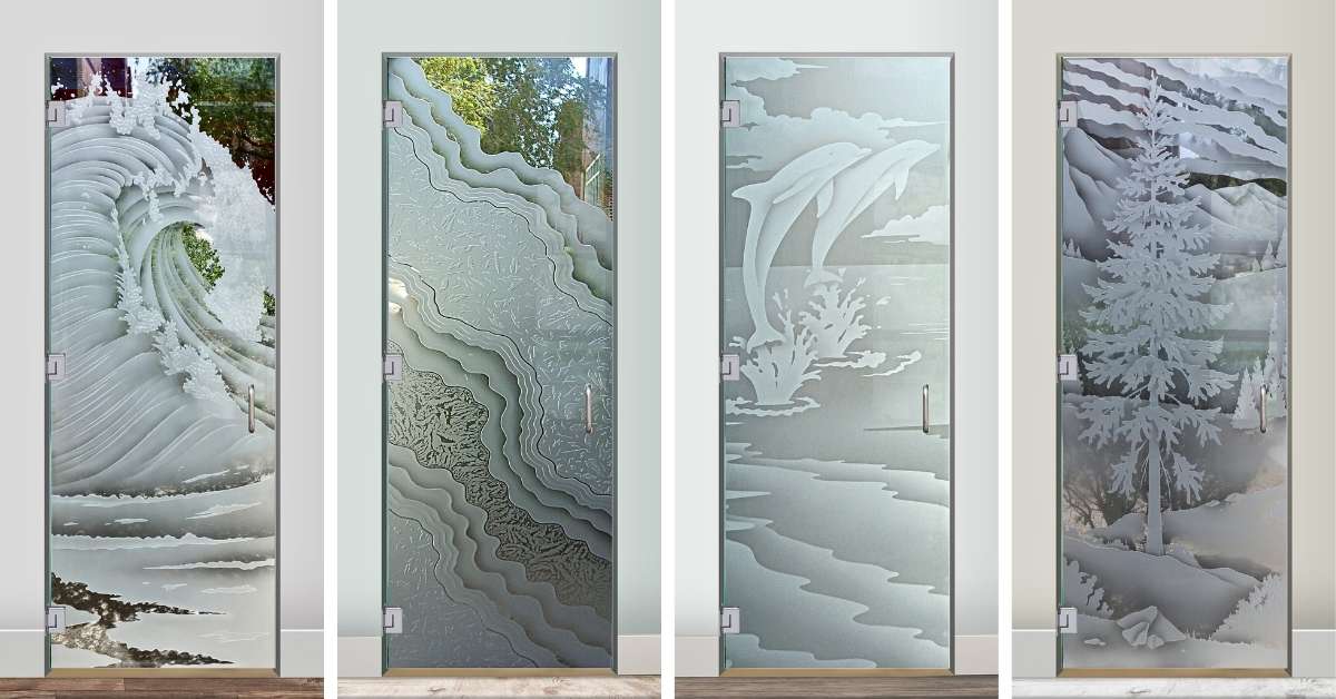 frameless frosted glass interior door designs