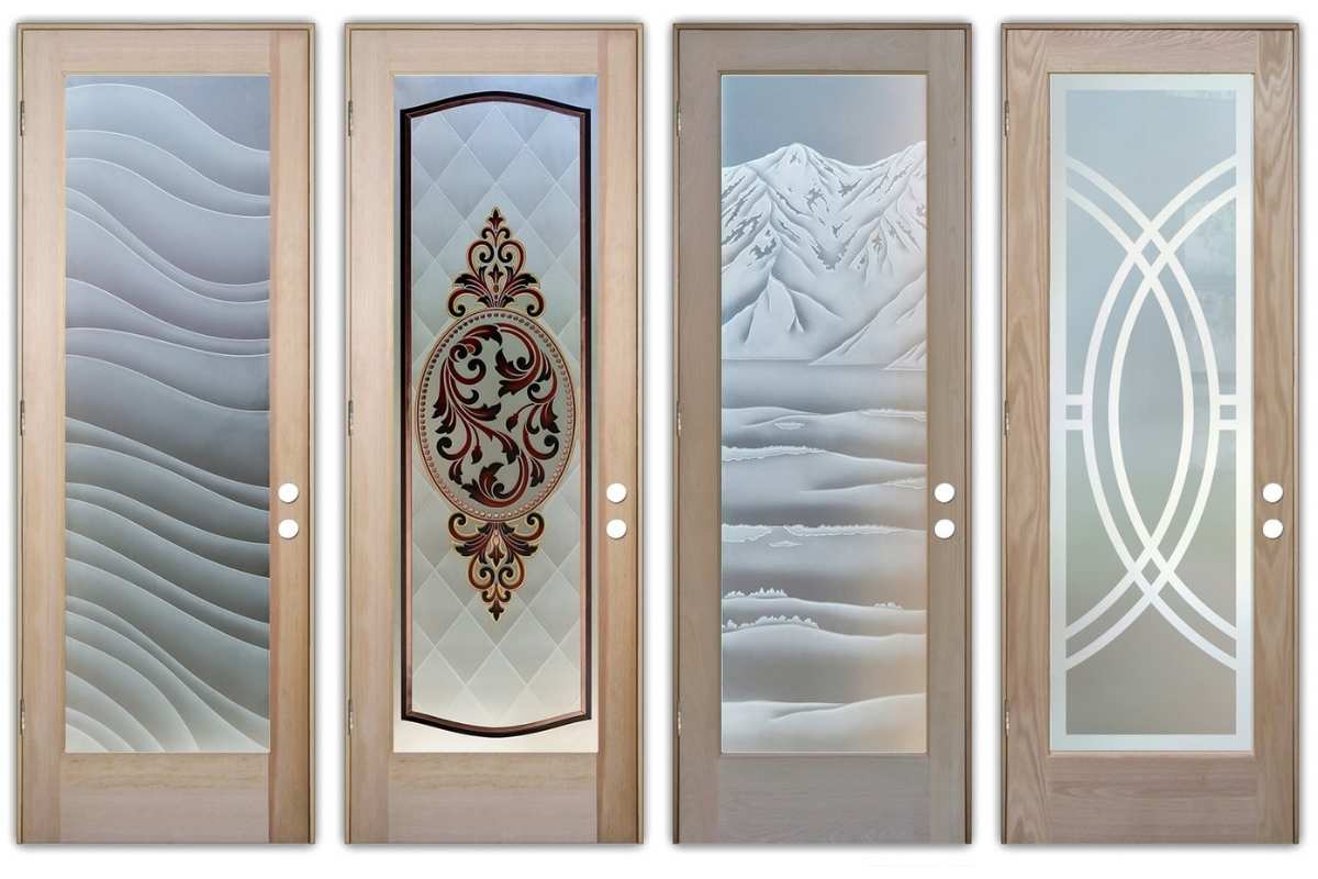 Art glass doors to customize and suit your style. Frosted glass front door designs by Sans Soucie Art Glass.