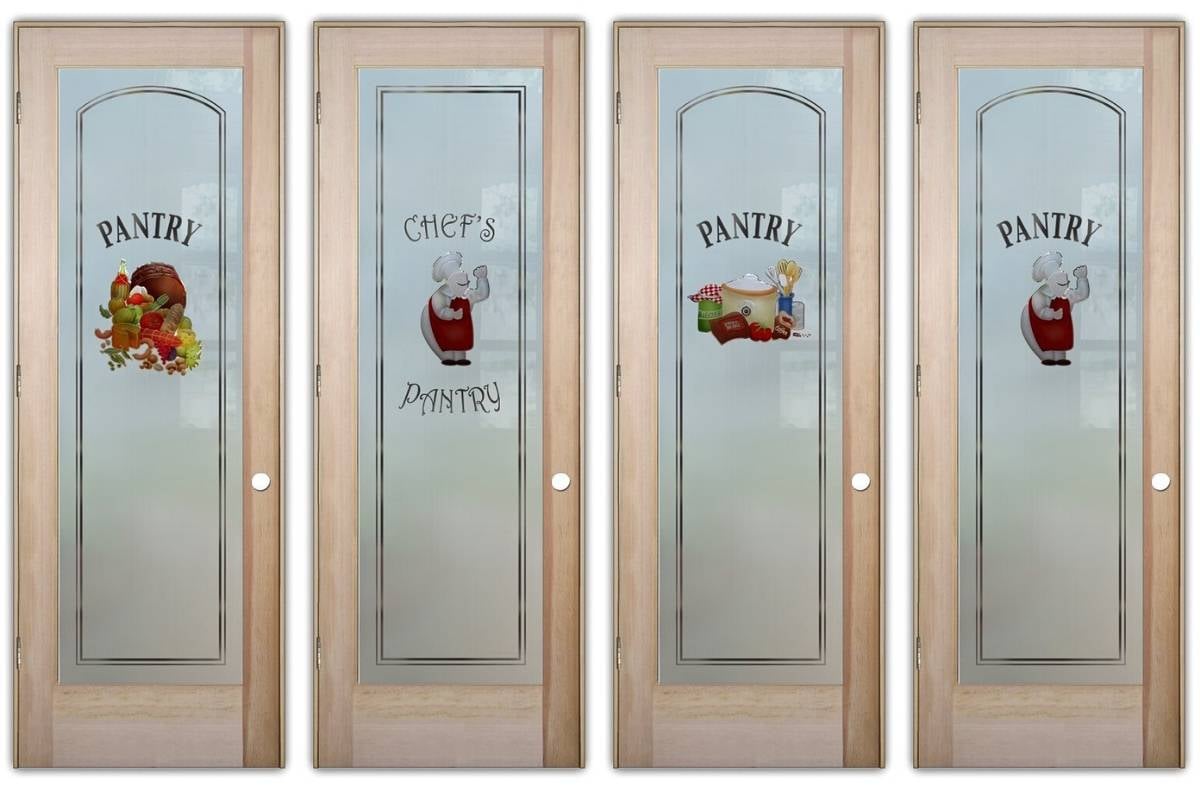 Pantry doors with stained glass look