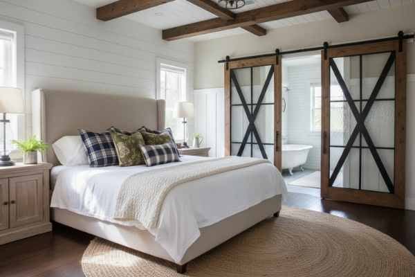 rustic and farmhouse style glass barn doors