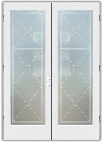 double interior doors with frosted glass by sans soucie art glass