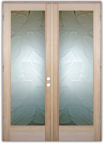 textured glass double doors for interiors