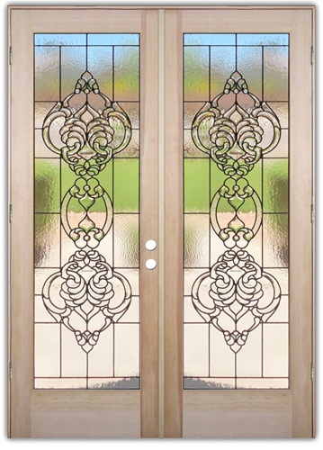 beautiful beveled glass pair-sans soucie art glass