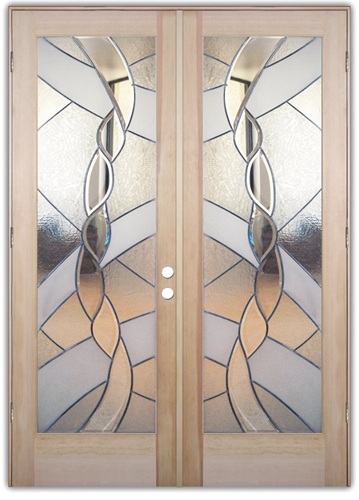 Frosted glass door design by Sans Soucie Art Glass.