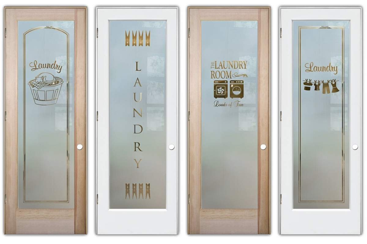 Glass interior doors for laundry rooms