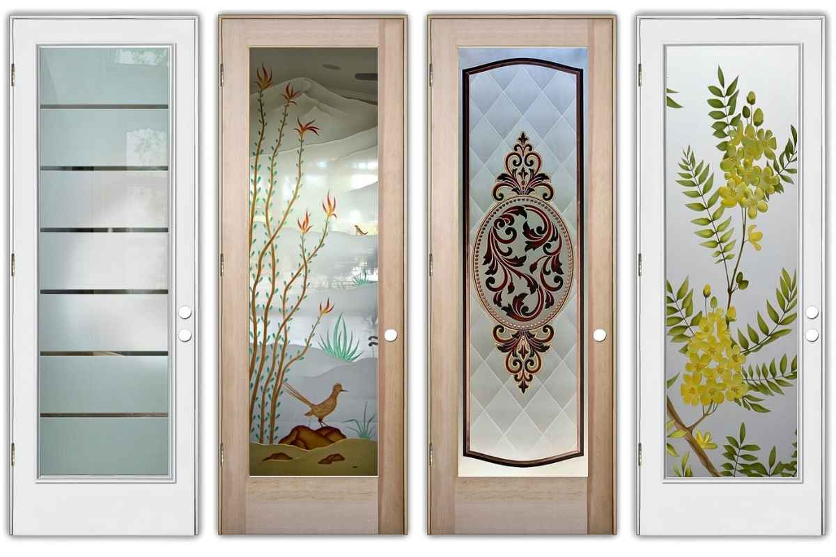 3D carved glass doors by Sans Soucie Art Glass Studios, Inc