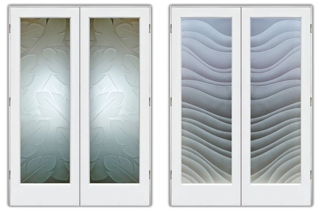 Double Pantry Doors With Glass Designs for Large Kitchen Openings