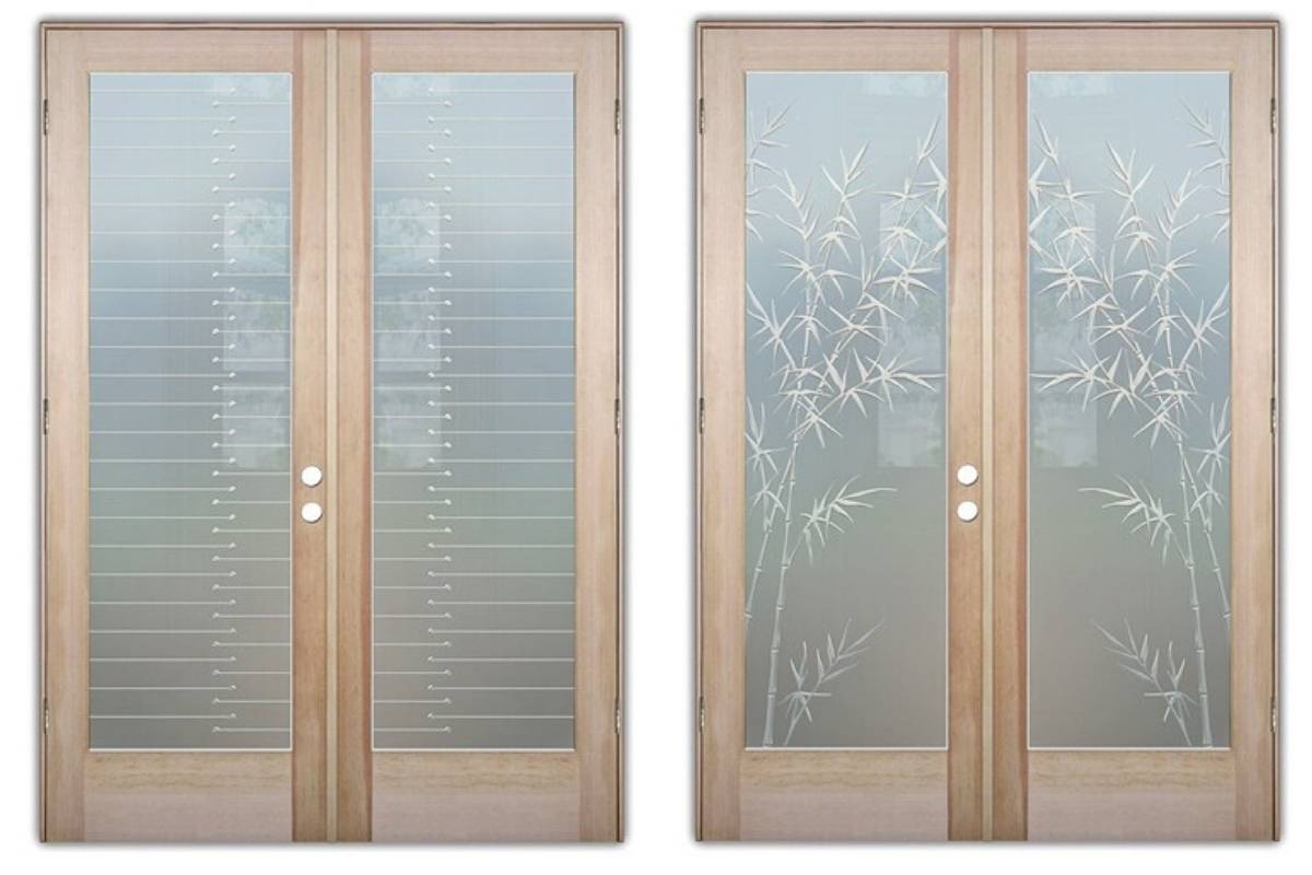 bedroom double doors with glass panels