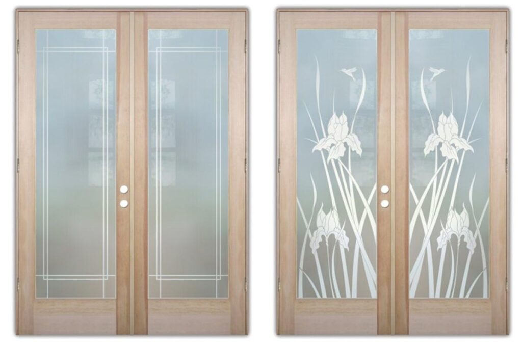 Double Pantry Doors With Glass Designs for Large Kitchen Openings
