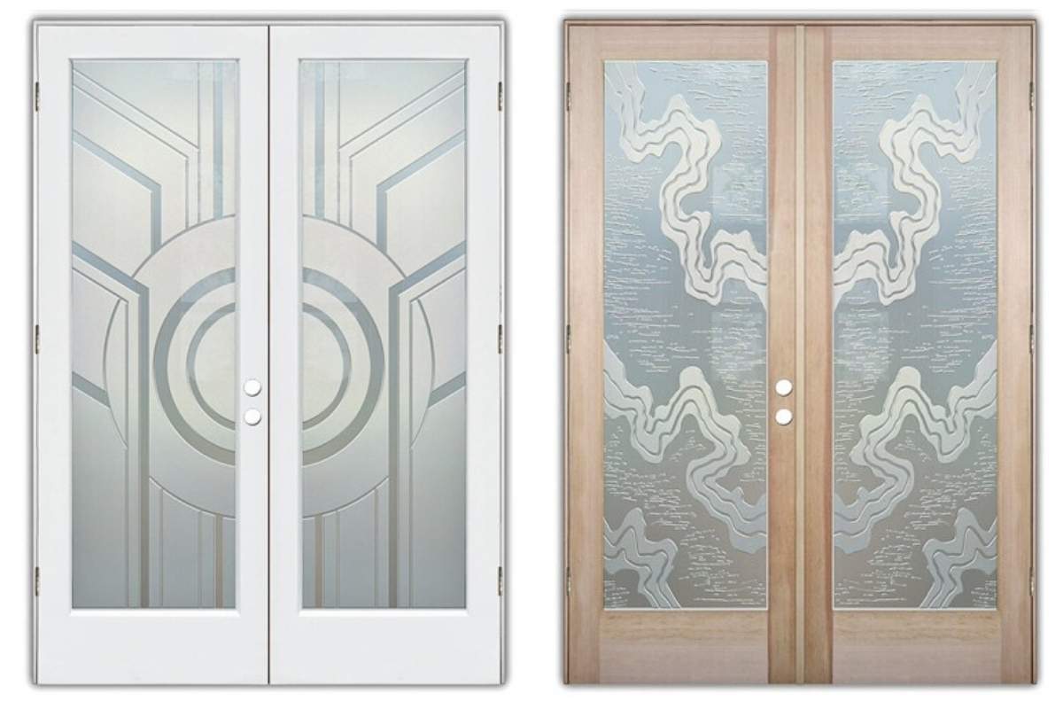 Bedroom interior double doors with modern glass choices