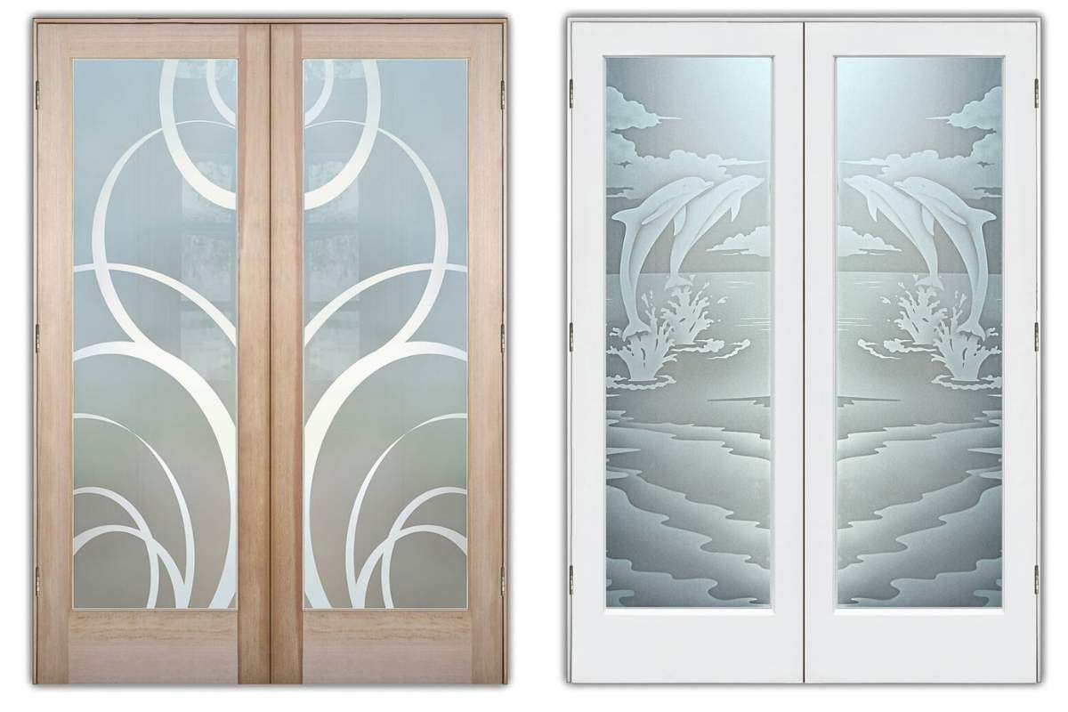Interior double doors for bedroom featuring frosted glass options