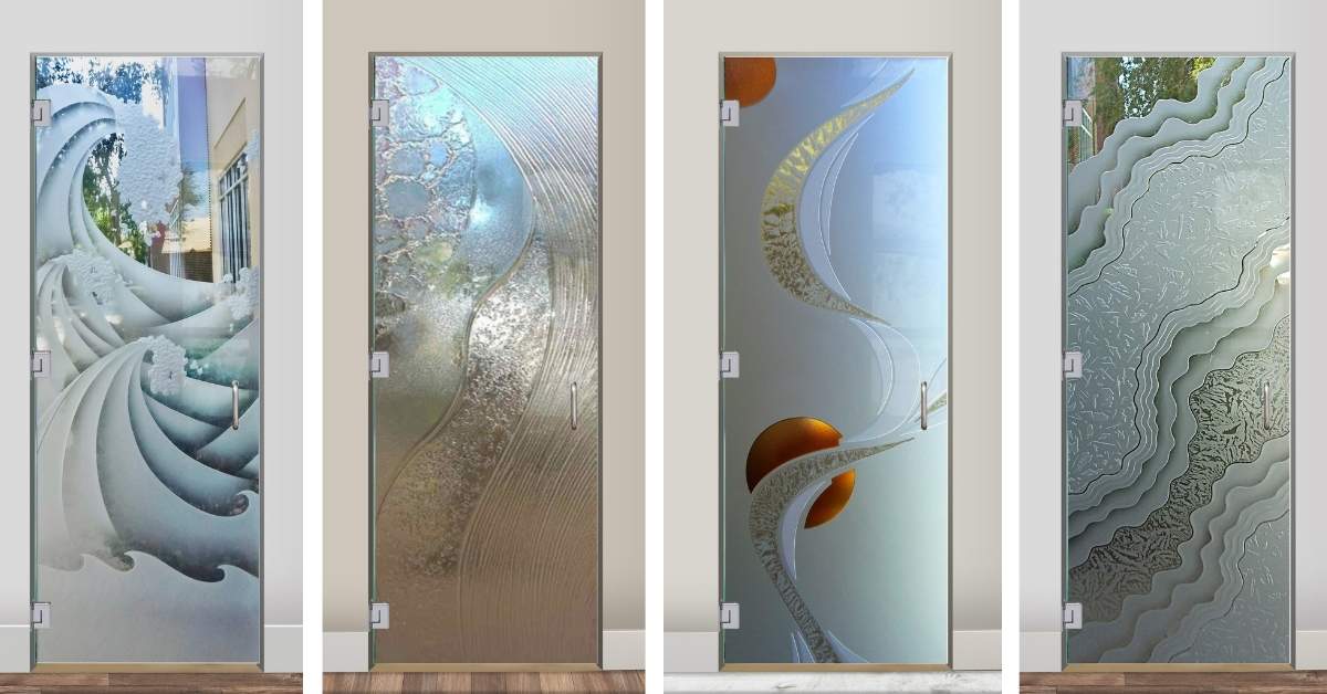 Frosted glass shower doors