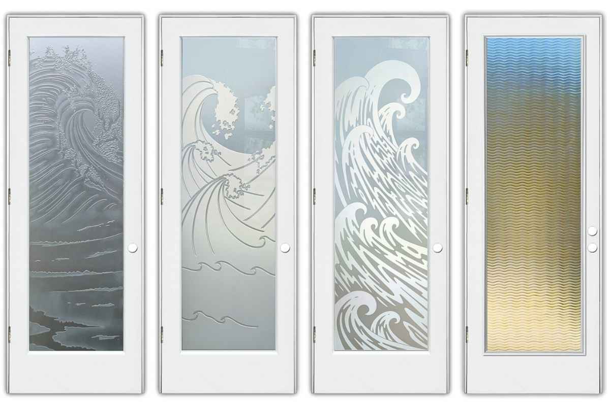 waves and water flow glass designs frosted glass doors