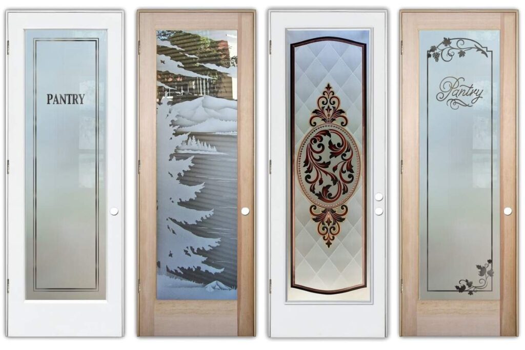 decorative pantry doors with frosted glass from sans soucie art glass