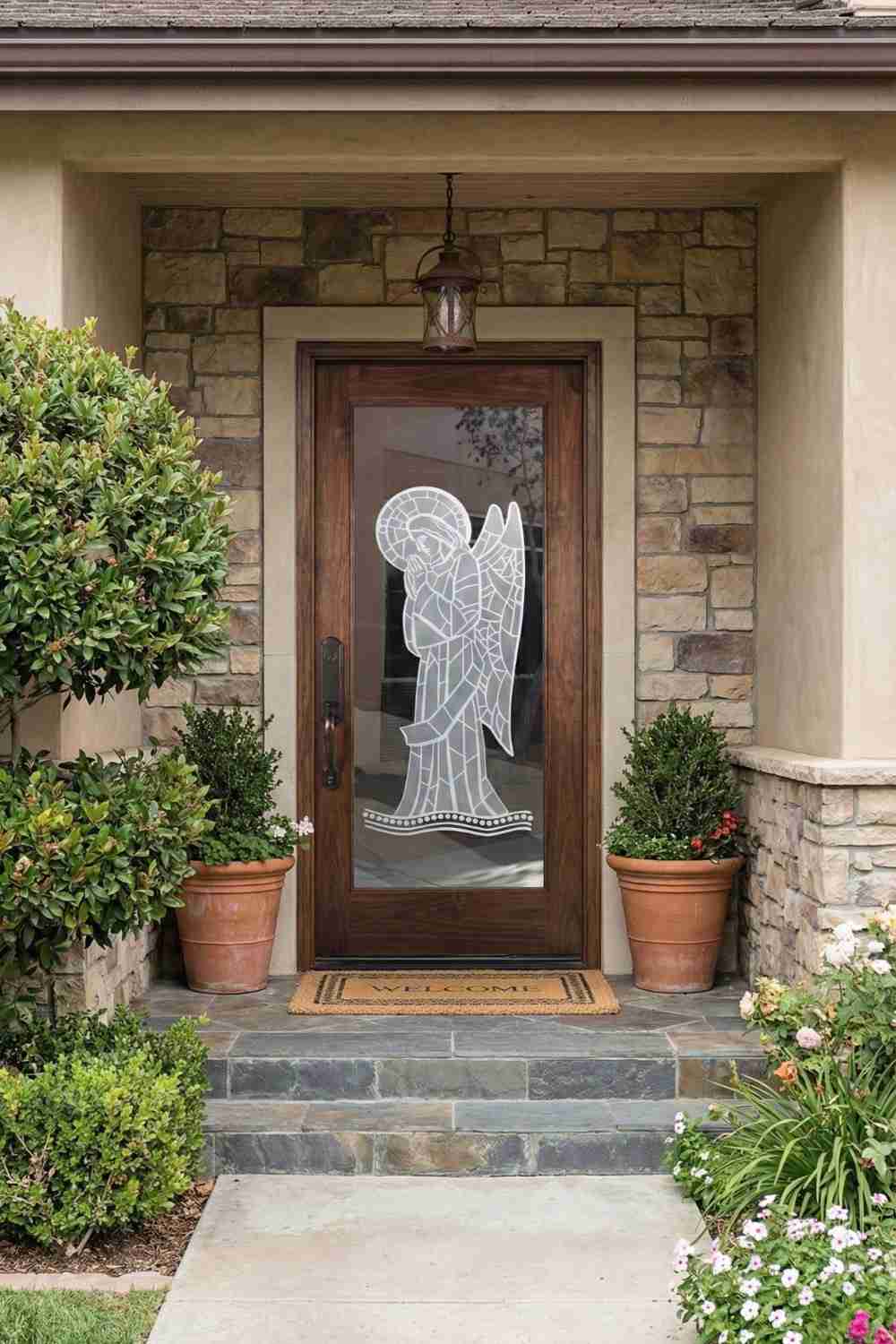 glass entrance door, Southwest & Mediterranean glass door style