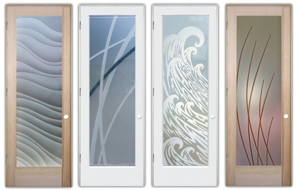 modern and private frosted glass interior door Sans Soucie Art Glass