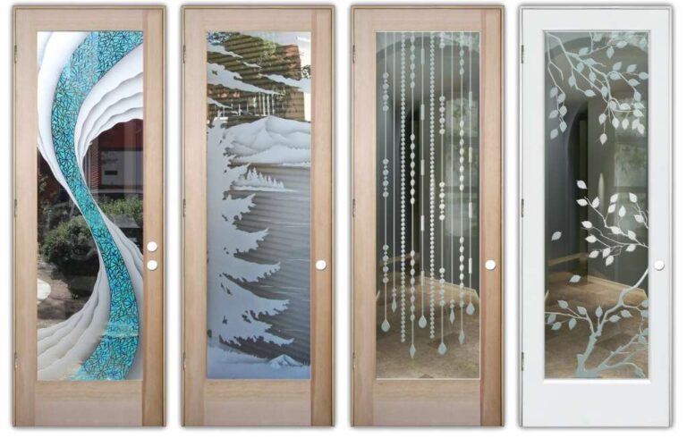 modern frosted glass interior doors Sans Soucie Art Glass