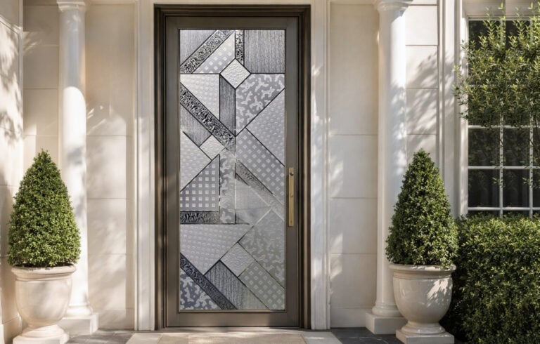 Stunning glass front door design