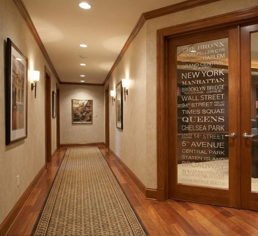 NYC 3D carved interior glass door SETTING_sans soucie art glass