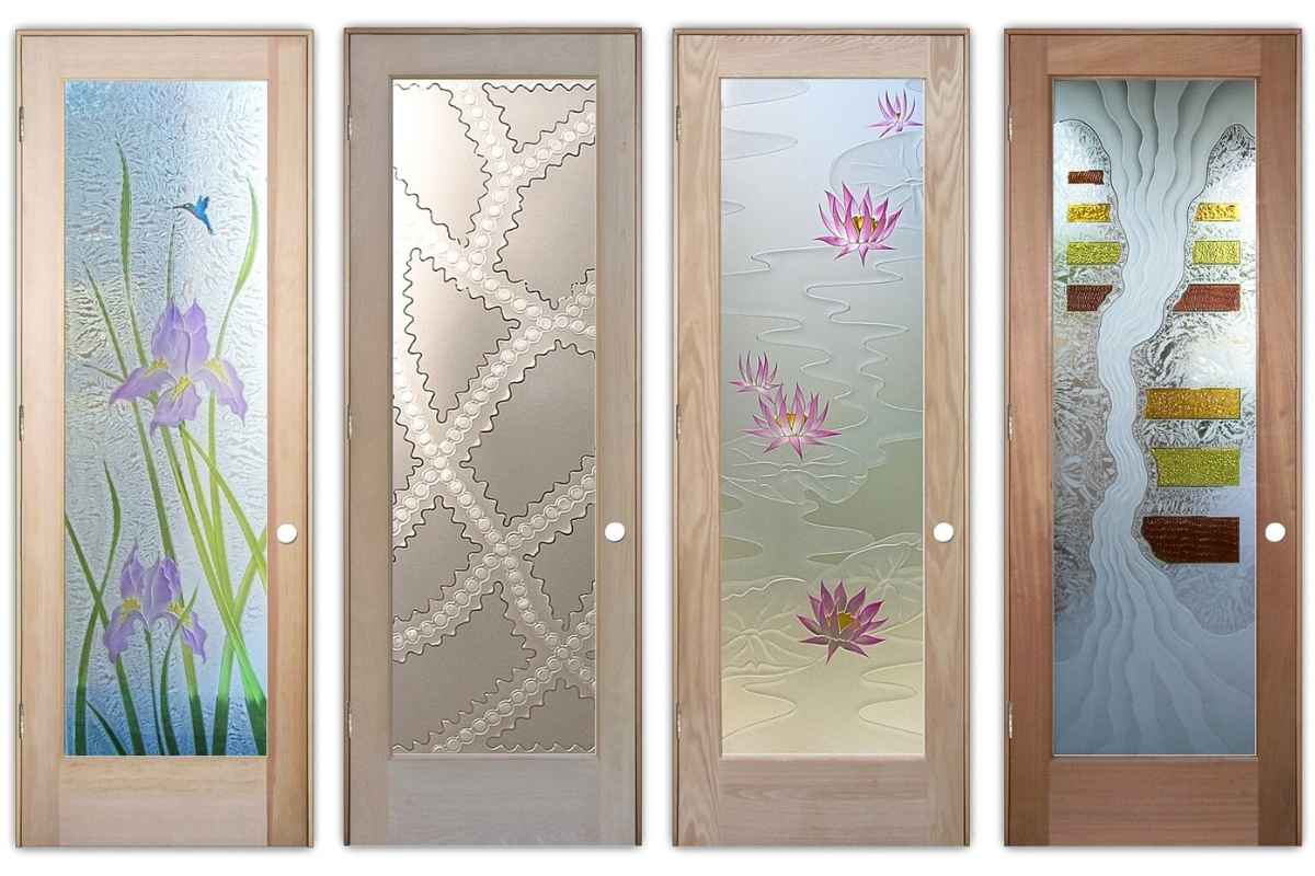 Elegant glass interior doors featuring frosted glass door ideas, blending design with functionality for modern home decor.