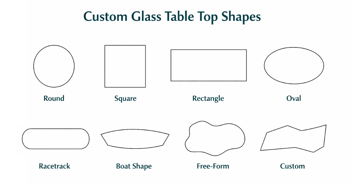 Custom glass table top shapes.