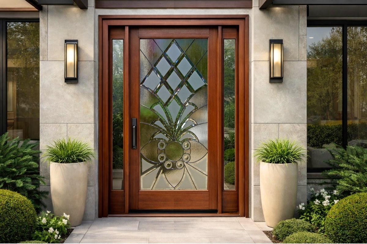 arabesque bevels leaded door glass front door