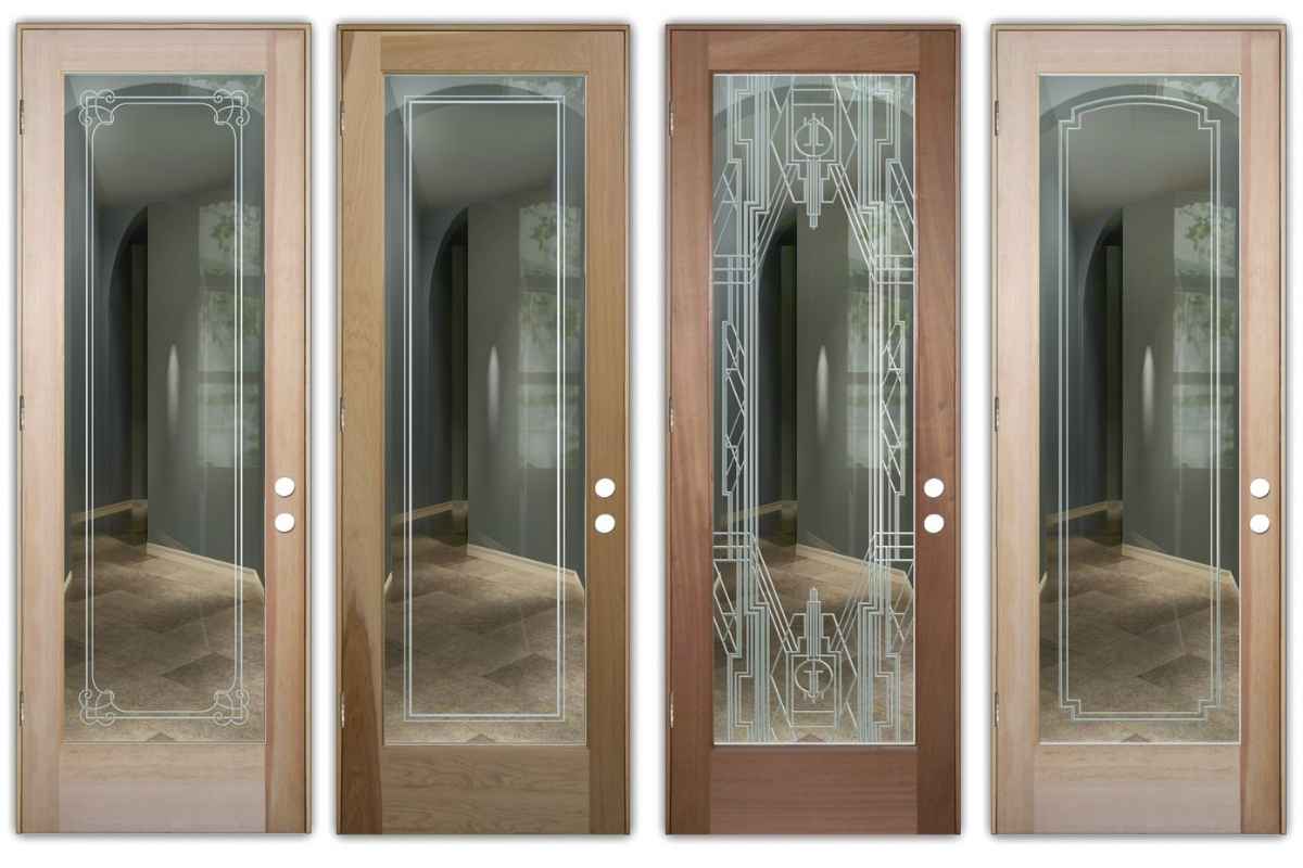 Elegant glass interior doors with borders and insets