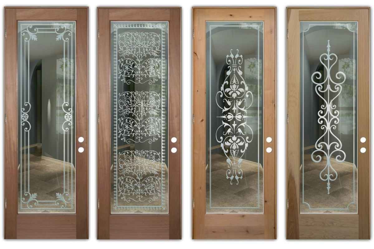 elegant glass front doors with borders and insets