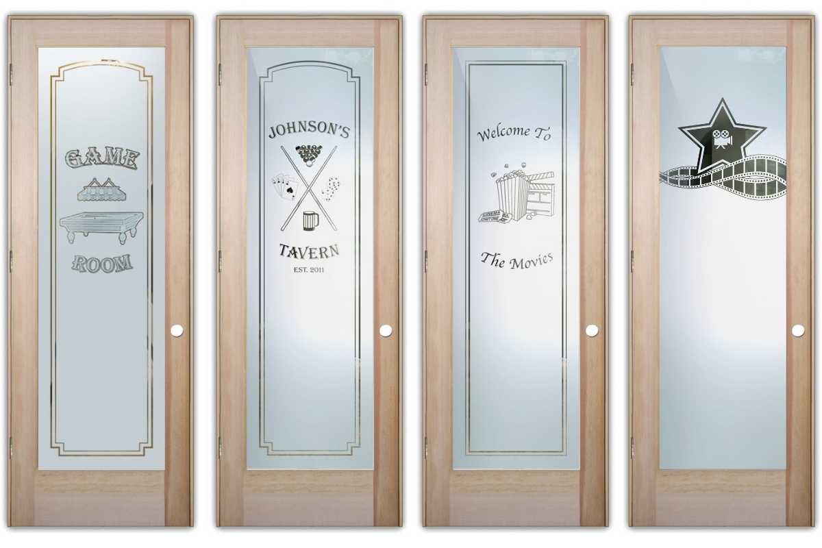 interior glass doors for movie rooms and game rooms sans soucie art glass