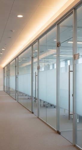 Glass office partition