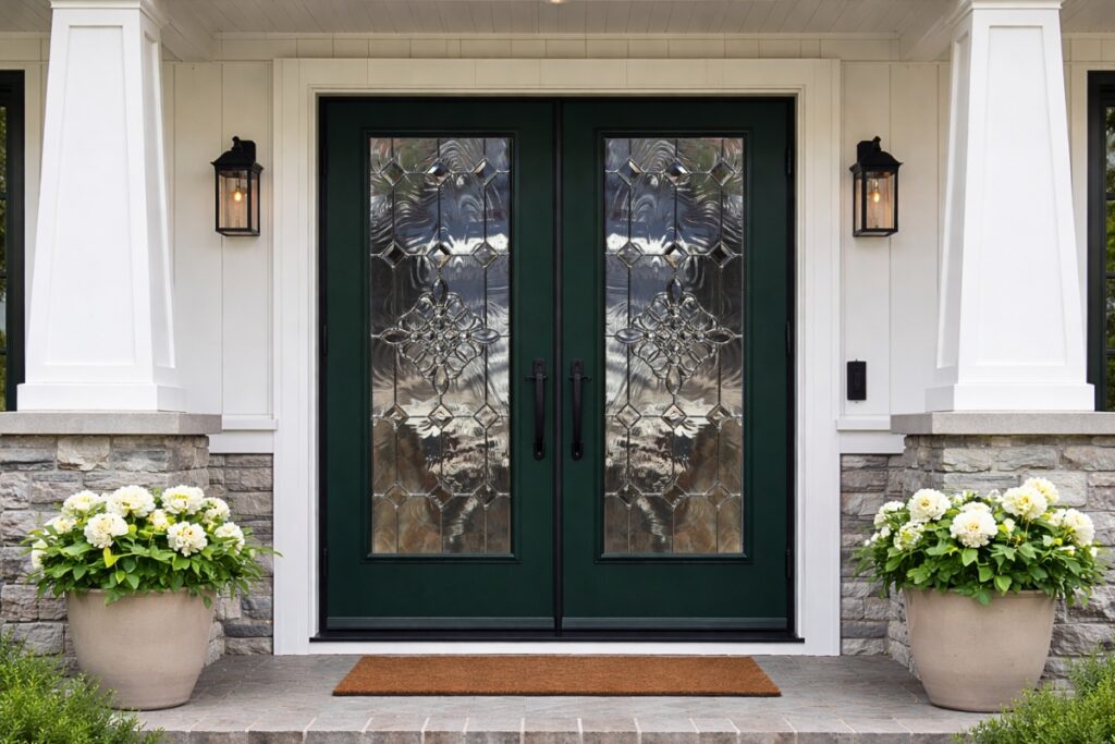 Beautiful Bevels double glass front doors