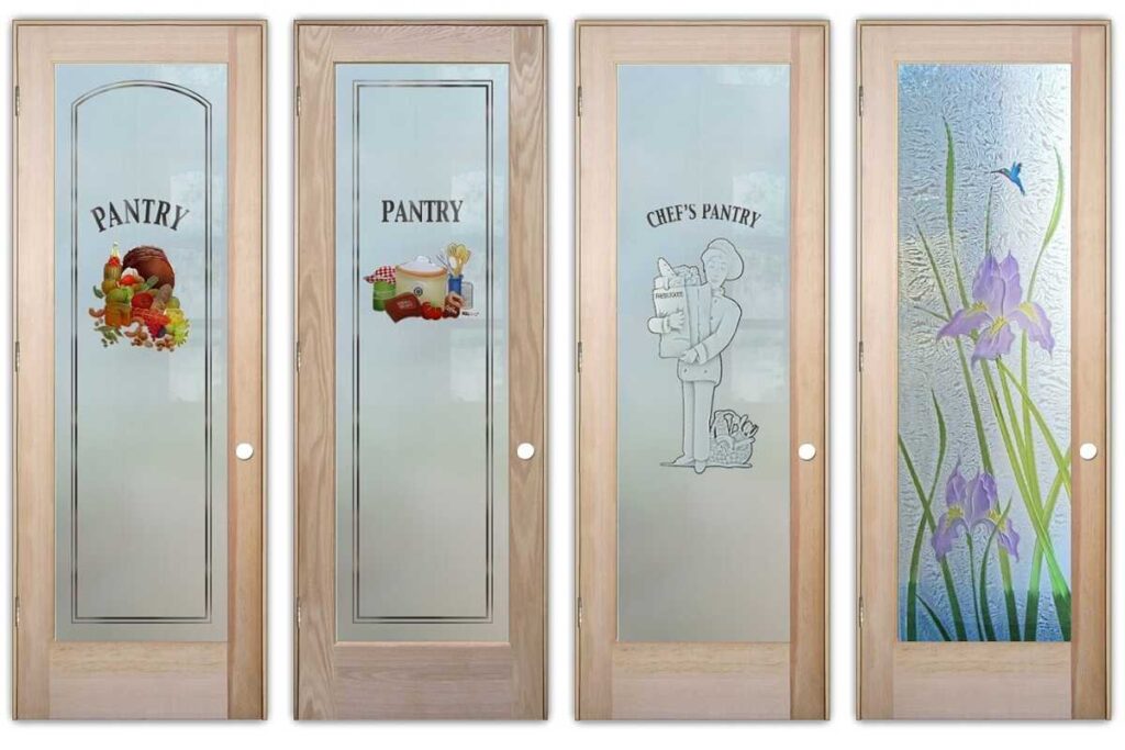 Glass designs for pantry doors