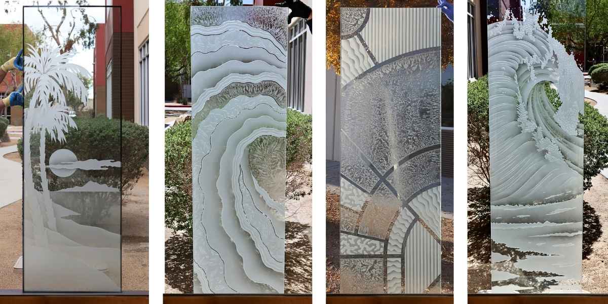 Entry door glass inserts
