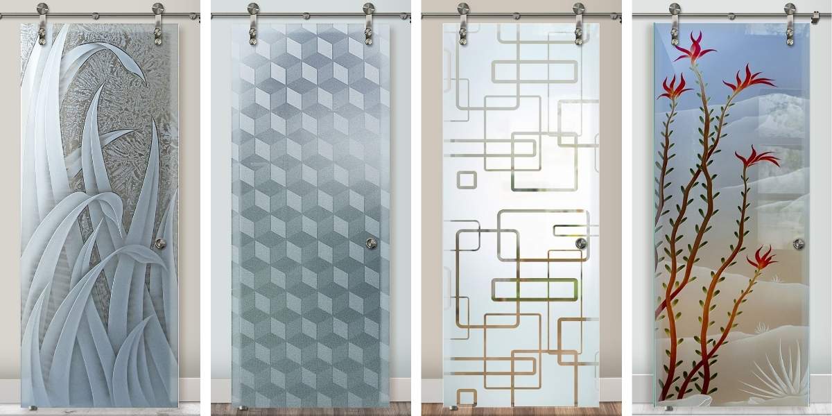 Modern sliding glass barn doors