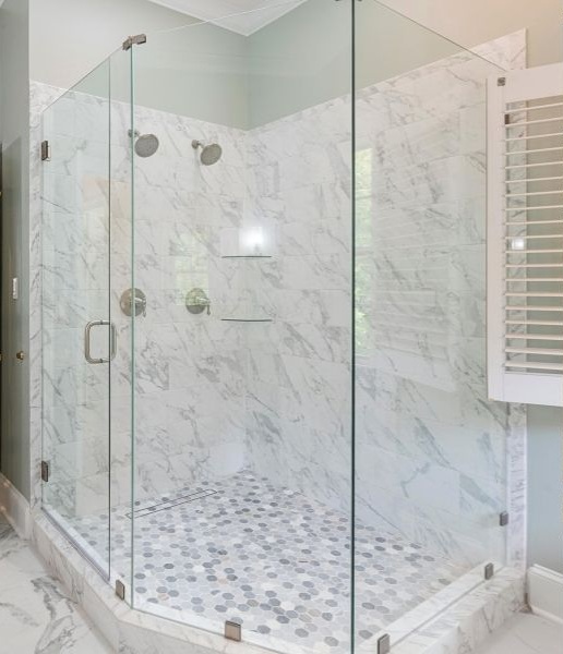 Frameless glass shower door, clear glass shower door
