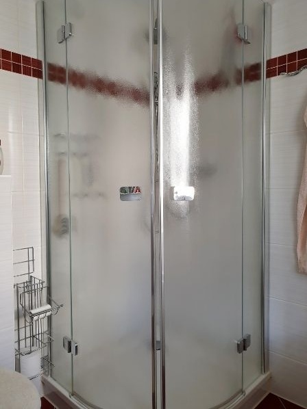 Corner shower doors