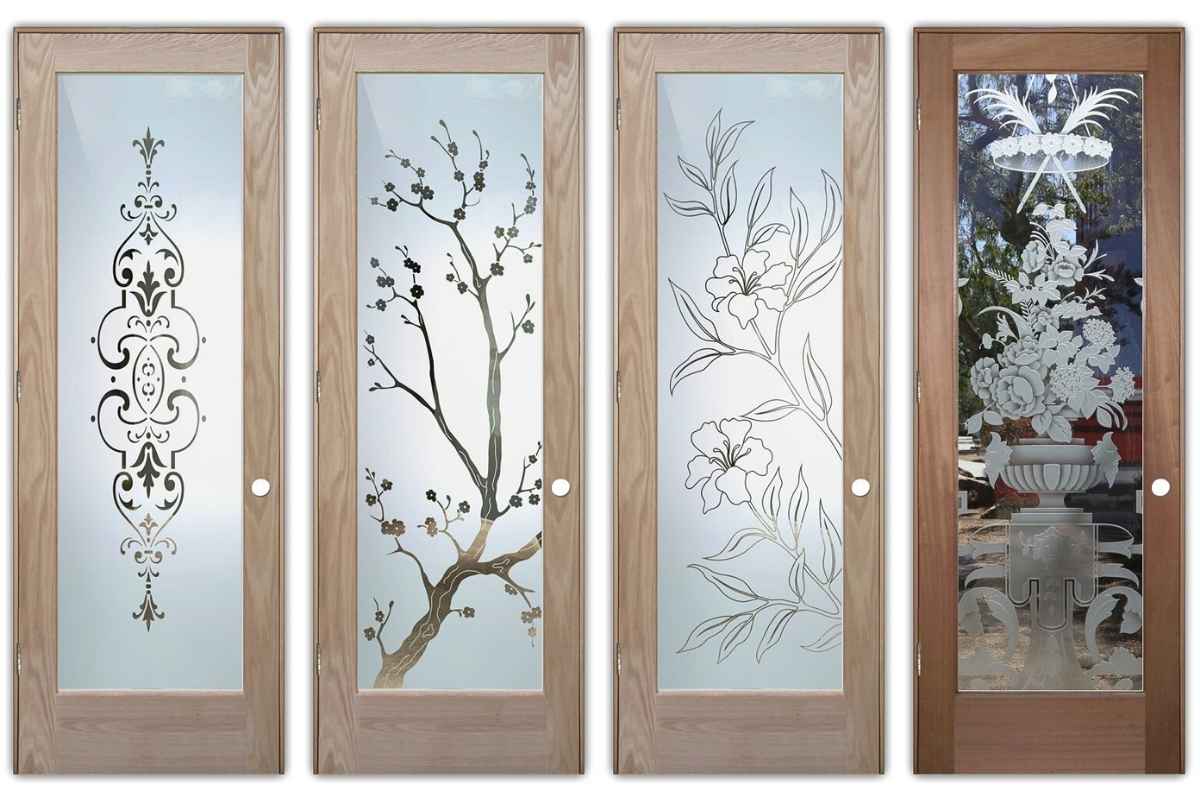 Etched Glass Door Designs with a Floral Feel