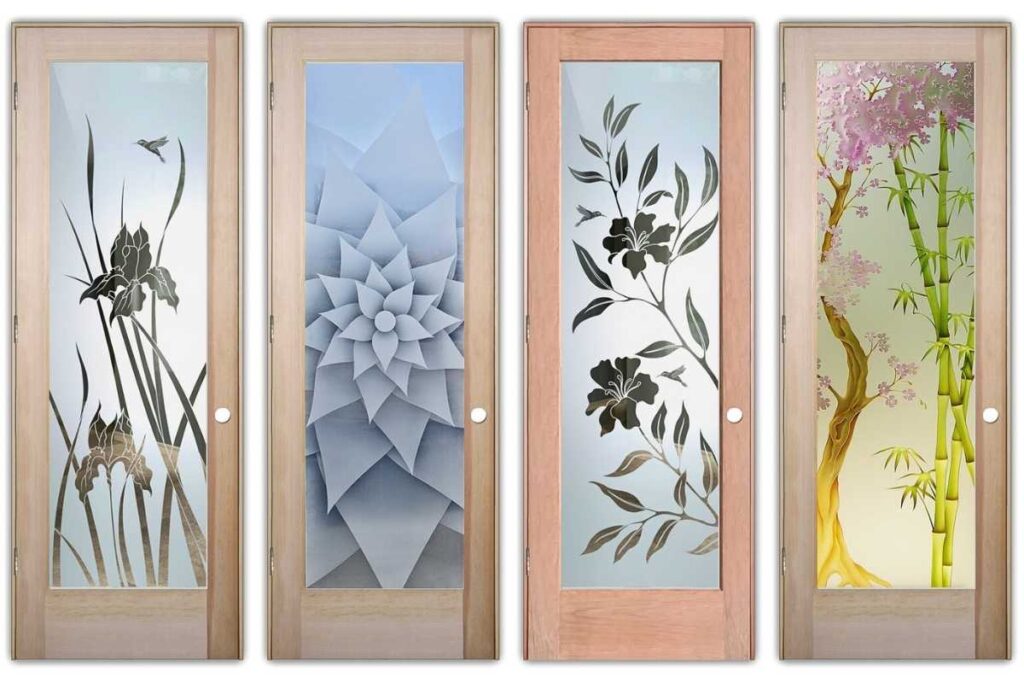 Modern farmhouse front glass door ideas